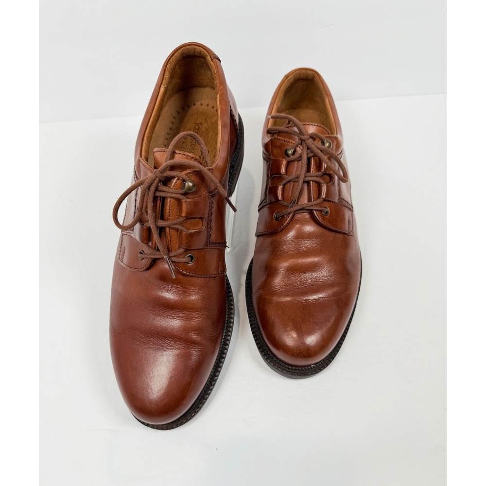 Johnston & Murphy Passport Brown Leather Derby Dress Shoes Men Made in Italy 8.5